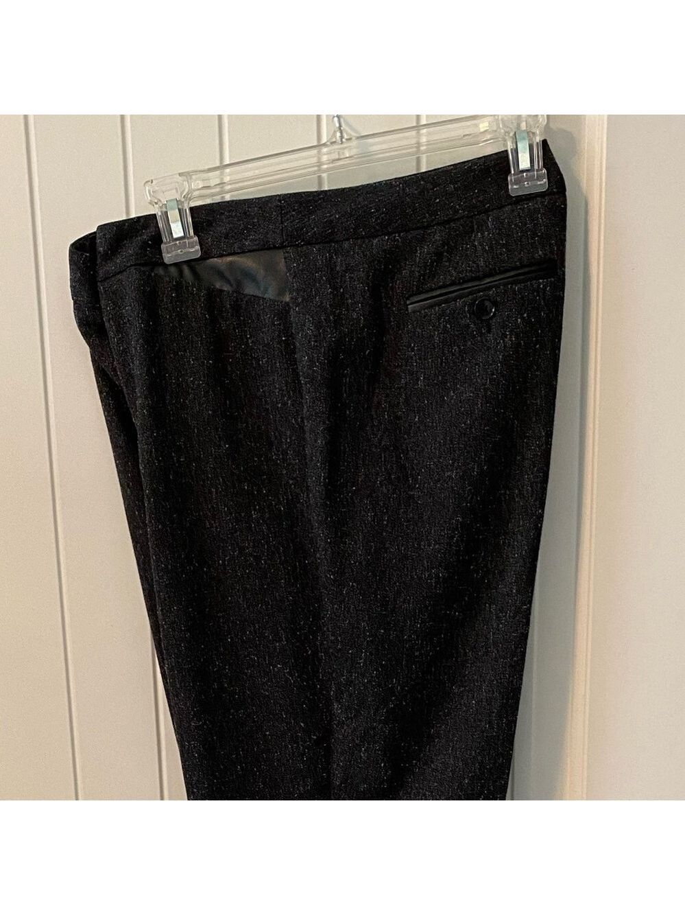Rafaella Curvy 12 ladies slacks, grey. Zip front. Faux leather front pockets EUC